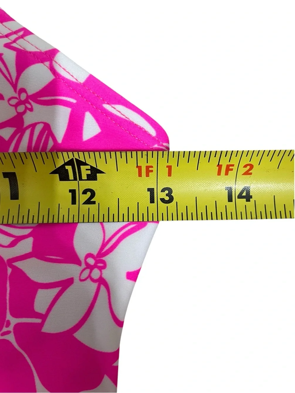 Kami Girls Pink White Tropical Floral One Piece Swimsuit Bathing Suit Size 14